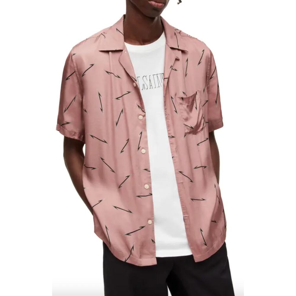 Allsaints Pointers Short Sleeve Button-Up Camp Sh… - image 1